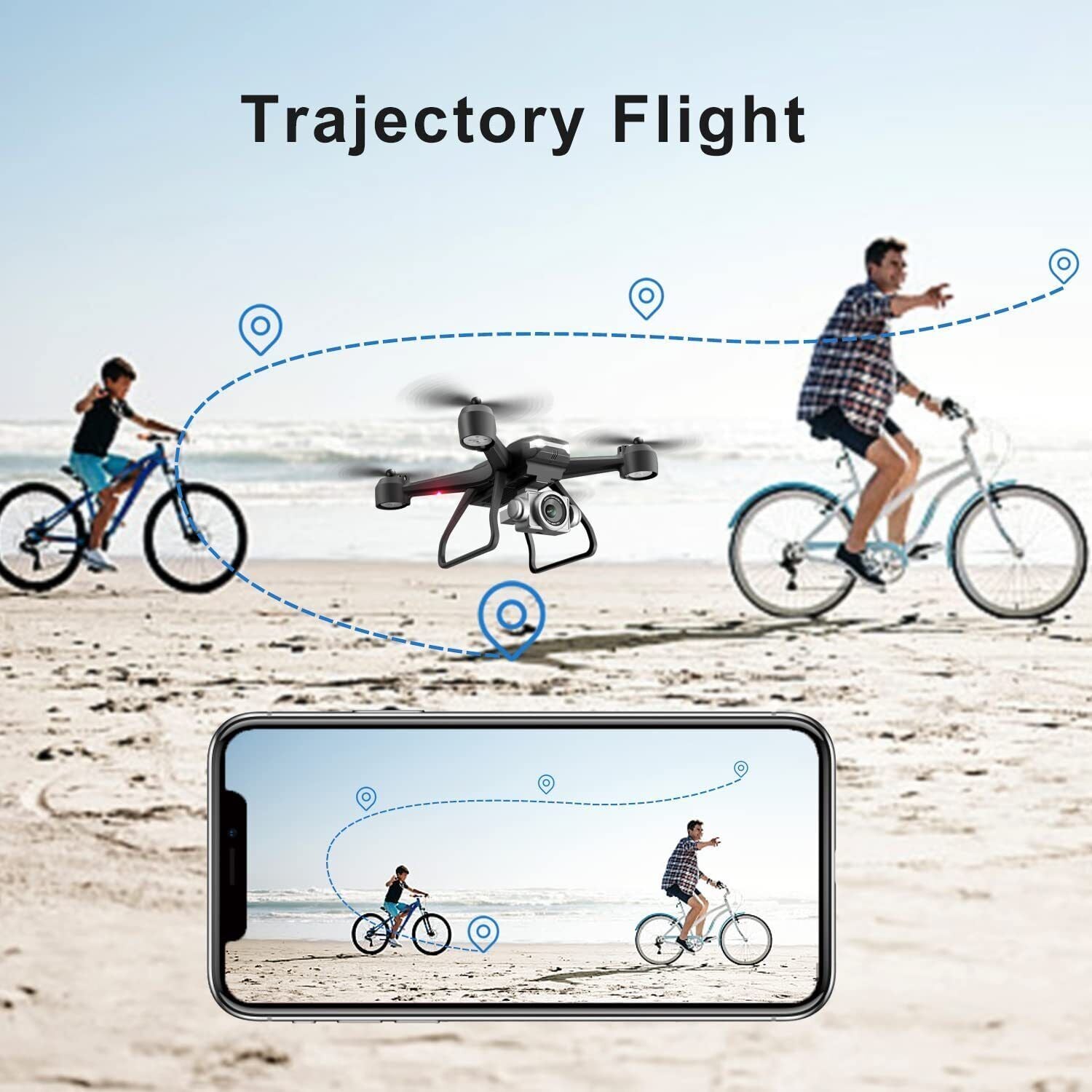 V14 Professional 6K HD Drone with Dual Camera, Wifi FPV, and Portable RC Quadcopter - LightningZap