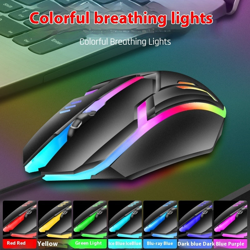 Wired Luminous USB Mouse for Office, Home, and Gaming - LightningZap