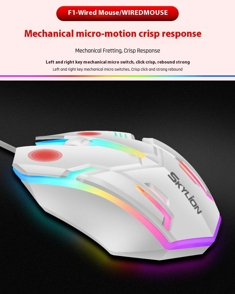 Wired Luminous USB Mouse for Office, Home, and Gaming - LightningZap