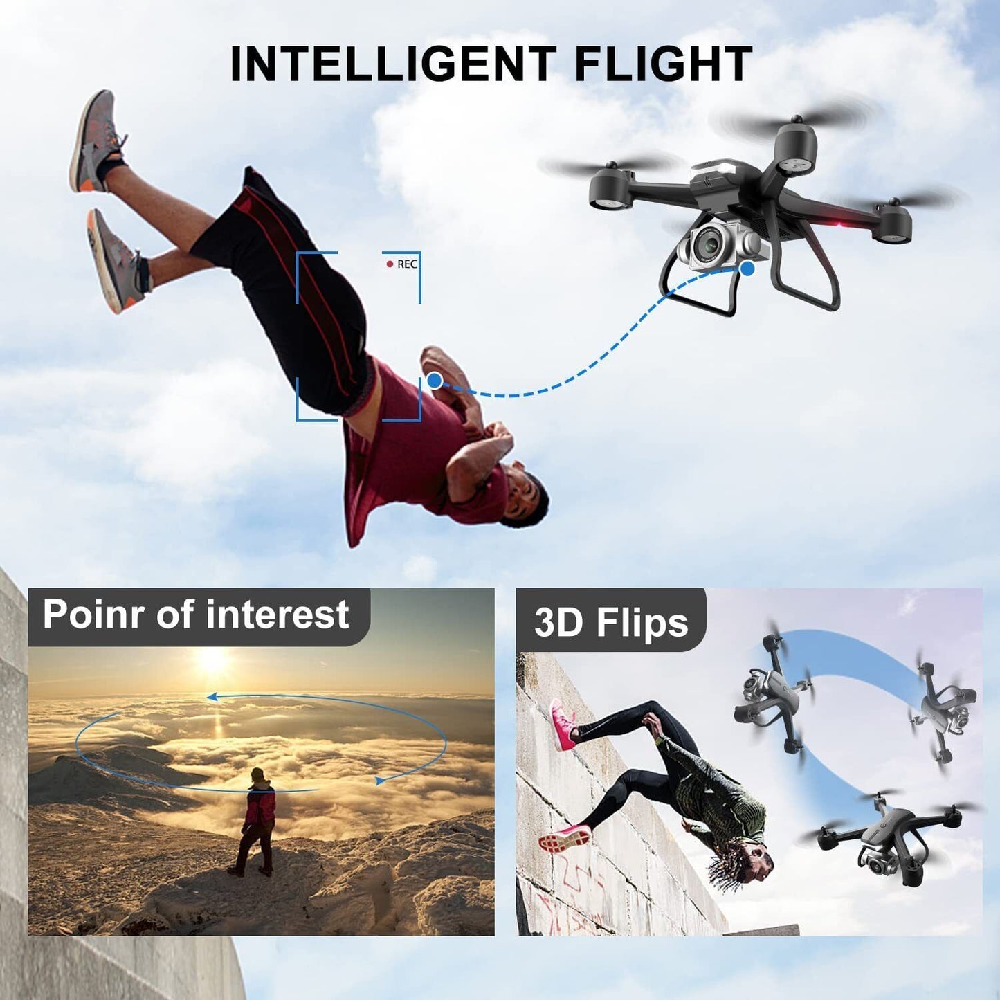 V14 Professional 6K HD Drone with Dual Camera, Wifi FPV, and Portable RC Quadcopter - LightningZap